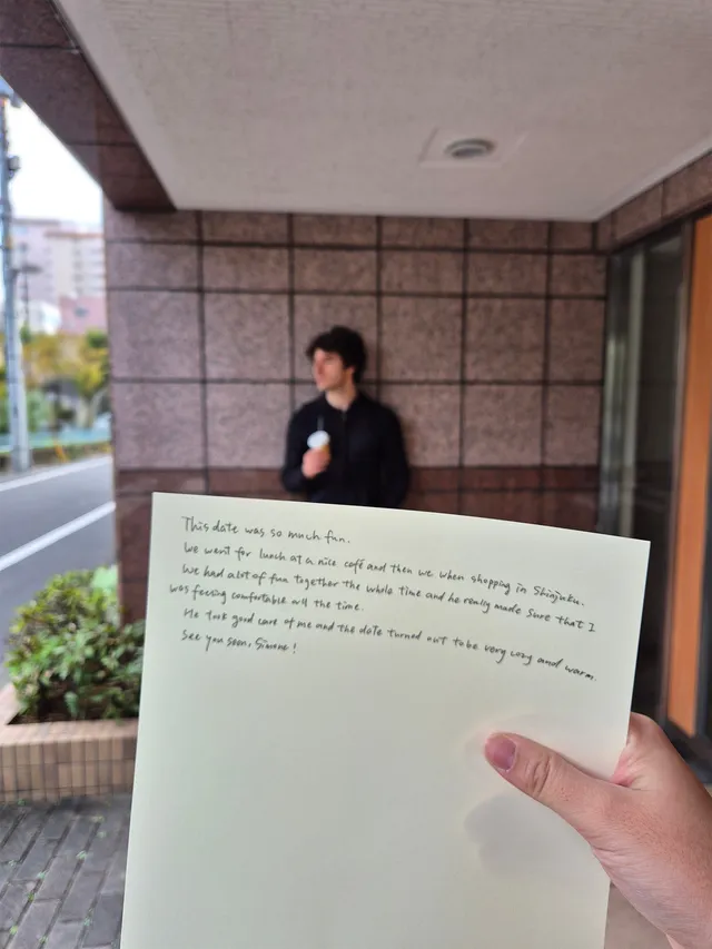 お客様が手書きしたレビューカードの写真